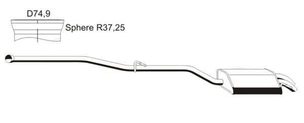 VEGAZ Panela de escape traseira MS-343ERNS VEGAZ MS-343ERNS Panela de escape traseira Mercedes W203 baratos