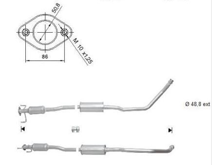 Catalyseur VEGAZ SZK-974 VEGAZ SZK-974: Précatalyseur Suzuki SX4 2012