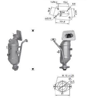 Catalyseur VEGAZ TK-327 VEGAZ TK-327 Silencieux de catalyseur CITROËN C1 2020