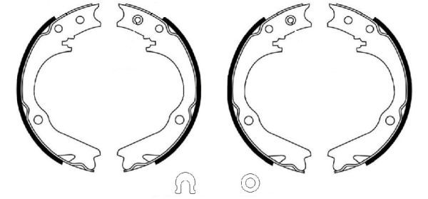 HELLA Bremsebakkesæt, parkeringsbremse 8DA 355 051-401 Håndbremsen HELLA SUBARU 8DA 355 051-401
