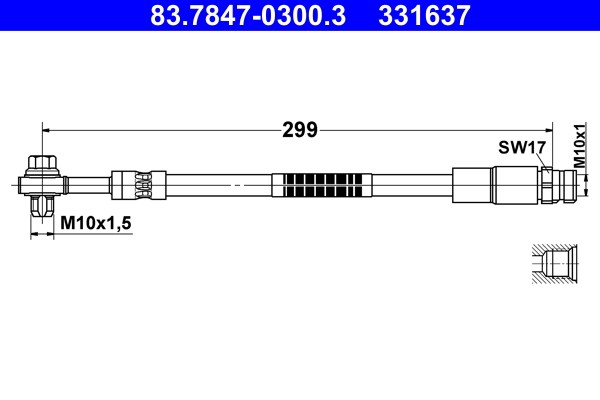 Tubo freno ATE 83.7847-0300.3 ATE 83.7847-0300.3 Tubo freni Volkswagen TOUAREG 2019