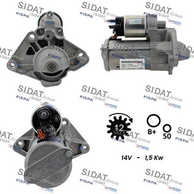 SIDAT Starter S12BH0218 S12BH0218 Starter NISSAN PRIMASTAR SIDAT