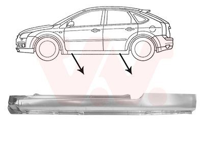 VAN WEZEL Rocker panel 1863101 VAN WEZEL 1863101 FORD Focus Mk2 Box Body / Estate rocker panel replacement