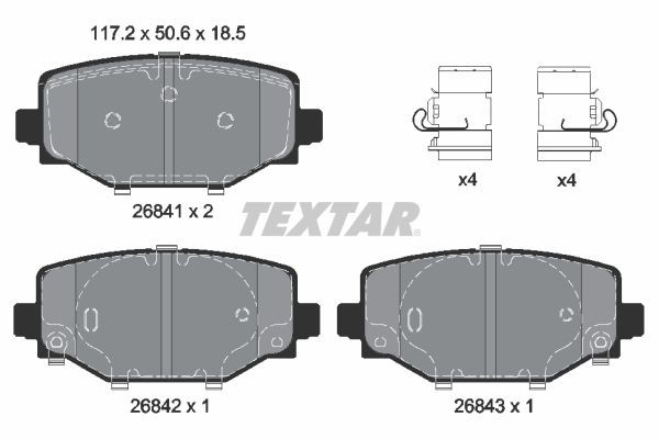 TEXTAR Brake pad set 2684101 TEXTAR 2684101 Grand Cherokee V (WL) racing brake pads price