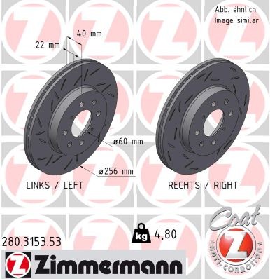 ZIMMERMANN Disco freno 280.3153.53 280.3153.53 costo Dischi freno ZIMMERMANN MG MG 5