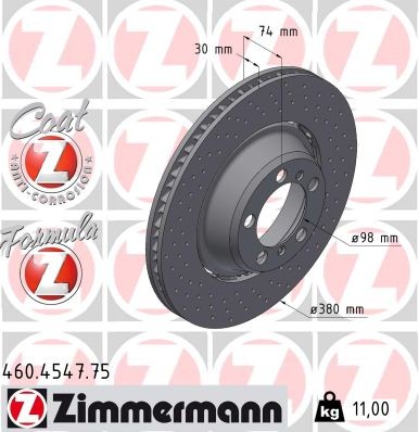 ZIMMERMANN Brzdový kotouč 460.4547.75 ZIMMERMANN 460.4547.75 Športové brzdové kotúče 911 Coupe (992) originálne cena