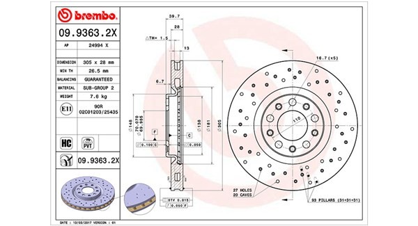 MAGNETI MARELLI Bremseskive 360406133002 Sports bremseskiver MAGNETI MARELLI 147 360406133002 billig