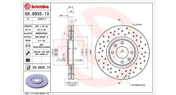 MAGNETI MARELLI Bremseskive 360406139002 Sports bremseskiver MAGNETI MARELLI Peugeot 307 360406139002