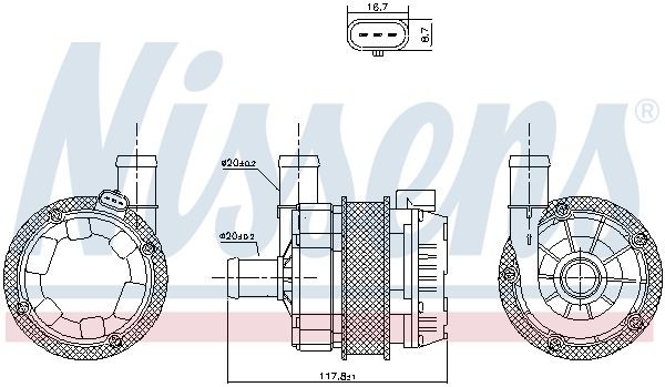 NISSENS Bomba de água 831350 831350 Bomba de água NISSENS MERCEDES-BENZ SL