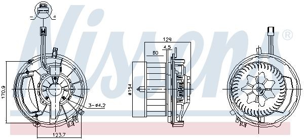 Ventilador do habitáculo NISSENS 87524 NISSENS 87524: Motor eléctrico ventilador do habitáculo Audi A3 2025