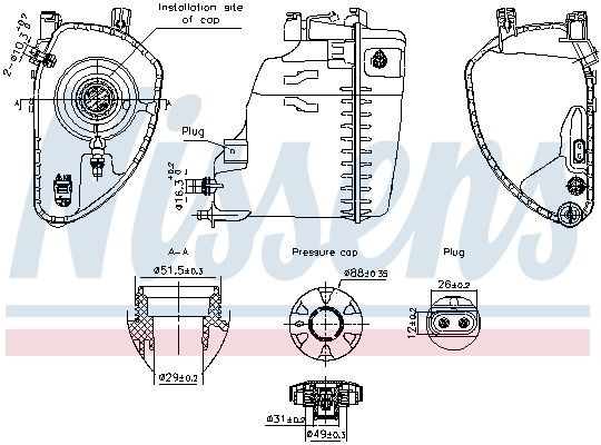 NISSENS Paisupaak, jahutusvedelik 996198 996198 Jahutusvedeliku paisupaak NISSENS BMW 7. Seeria