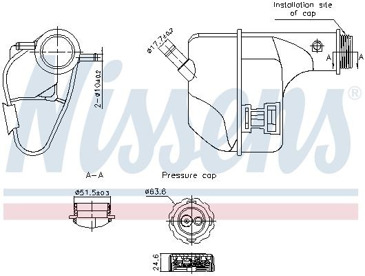 Depósito de expansão, líquido de refrigeração NISSENS 996355 NISSENS 996355: Depósito de compensação refrigerante Daewoo MATIZ 2010