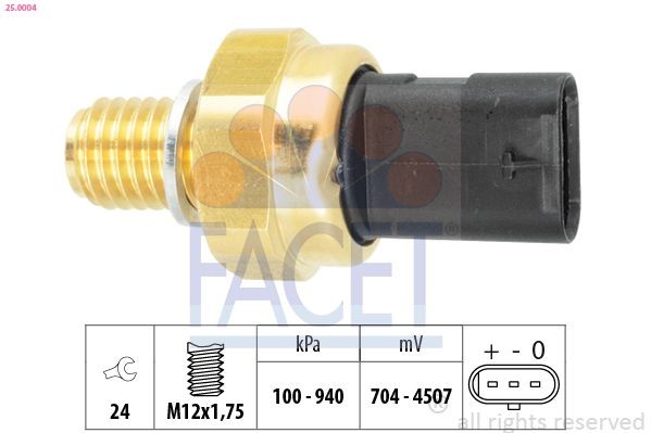 FACET Snímač tlaku oleja 25.0004 FACET 25.0004 Snímač tlaku oleja Chevrolet Camaro 6 za nízku cenu