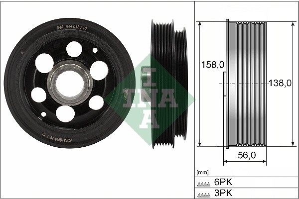 INA Polia, cambota 544 0180 10 544 0180 10 Polia da cambota FORD USA CROWN VICTORIA INA