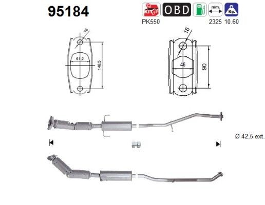 AS Catalizzatore 95184 AS 95184 Catalizzatore Toyota MR2 W30 originale prezzo