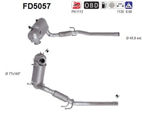 AS Roetfilter (DPF) FD5057 AS FD5057 DPF filter Audi COUPE originele