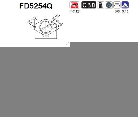AS Filtre à particules FD5254Q Nissan PRIMASTAR Filtre DPF AS FD5254Q