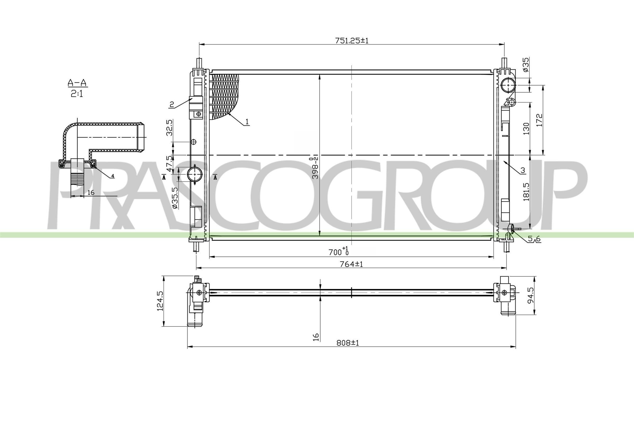Chladič motora PRASCO JE030R001 PRASCO JE030R001 Chladič vody JEEP COMPASS 2025