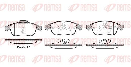 REMSA Bremseklosser 1248.10 Bremsekloss REMSA Fiat 124 1248.10