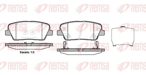 REMSA Bromsbelägg 1274.02 1274.02 REMSA bromskloss Hyundai KONA