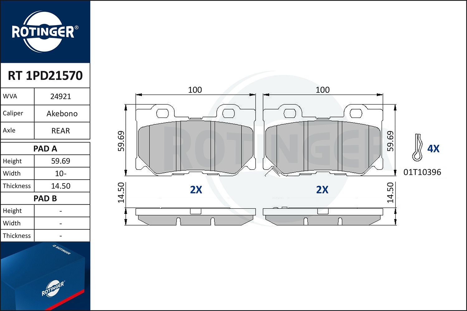 ROTINGER Plaquettes de frein RT 1PD21570 ROTINGER Plaquette de frein sport NISSAN RT 1PD21570