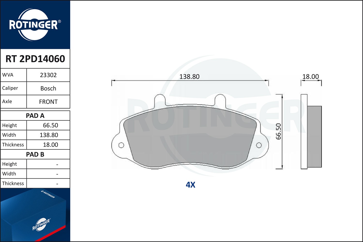 ROTINGER Plaquettes de frein RT 2PD14060 Opel ZAFIRA Freins, plaquettes de freins ROTINGER RT 2PD14060