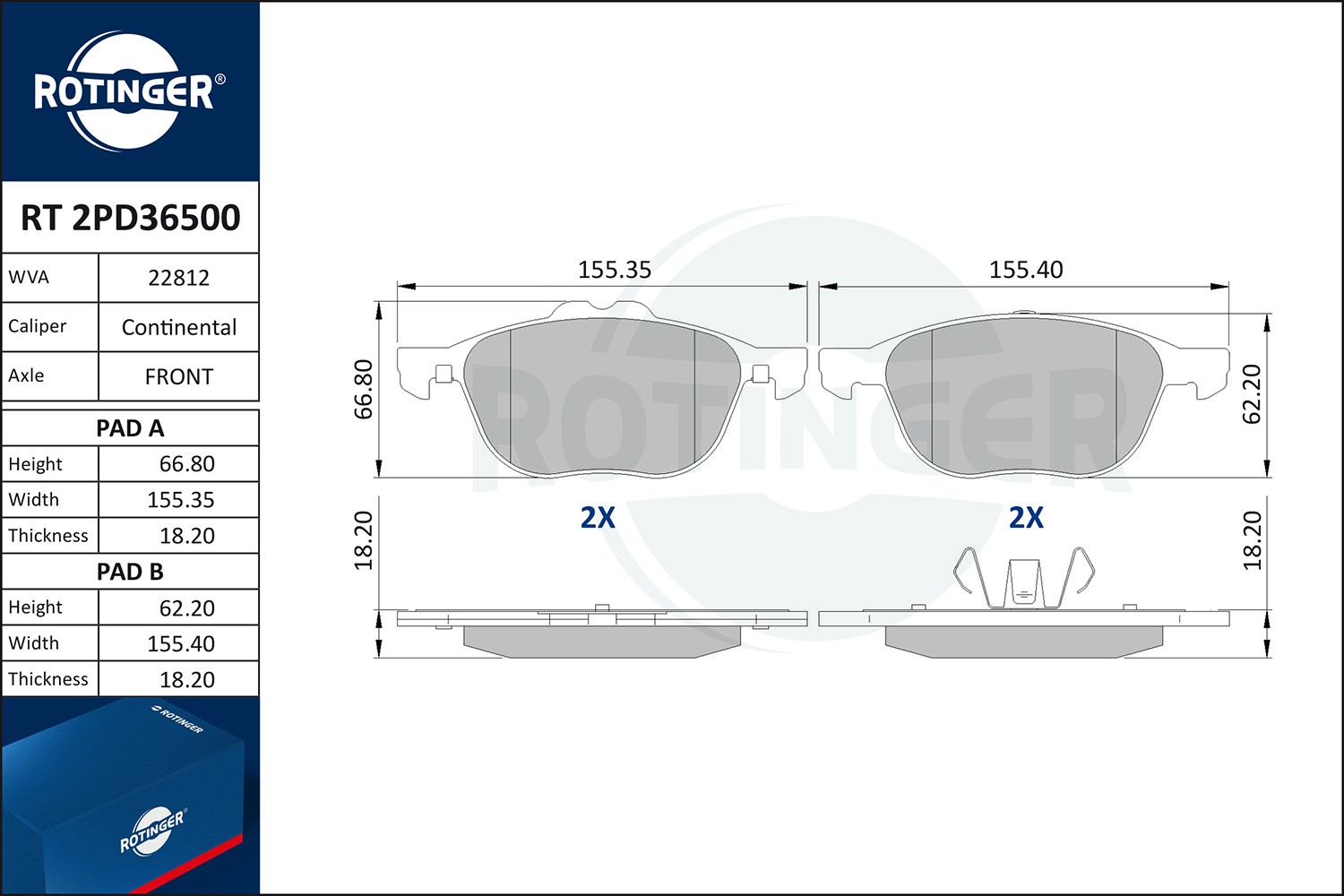 ROTINGER Bremžu kluči RT 2PD36500 ROTINGER Sporta bremžu kluči FORD USA RT 2PD36500