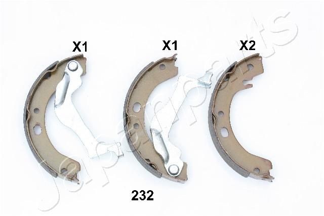 JAPANPARTS Jarrukenkäsarja, seisontajarru GF-232AF GF-232AF JAPANPARTS Käsijarrukengät TOYOTA VERSO
