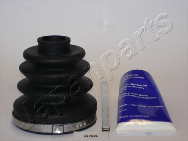 JAPANPARTS Putekļusargu komplekts, Piedziņas vārpsta KB-036 Pusass putekļu gumijas JAPANPARTS CITY-COUPE KB-036 lēti