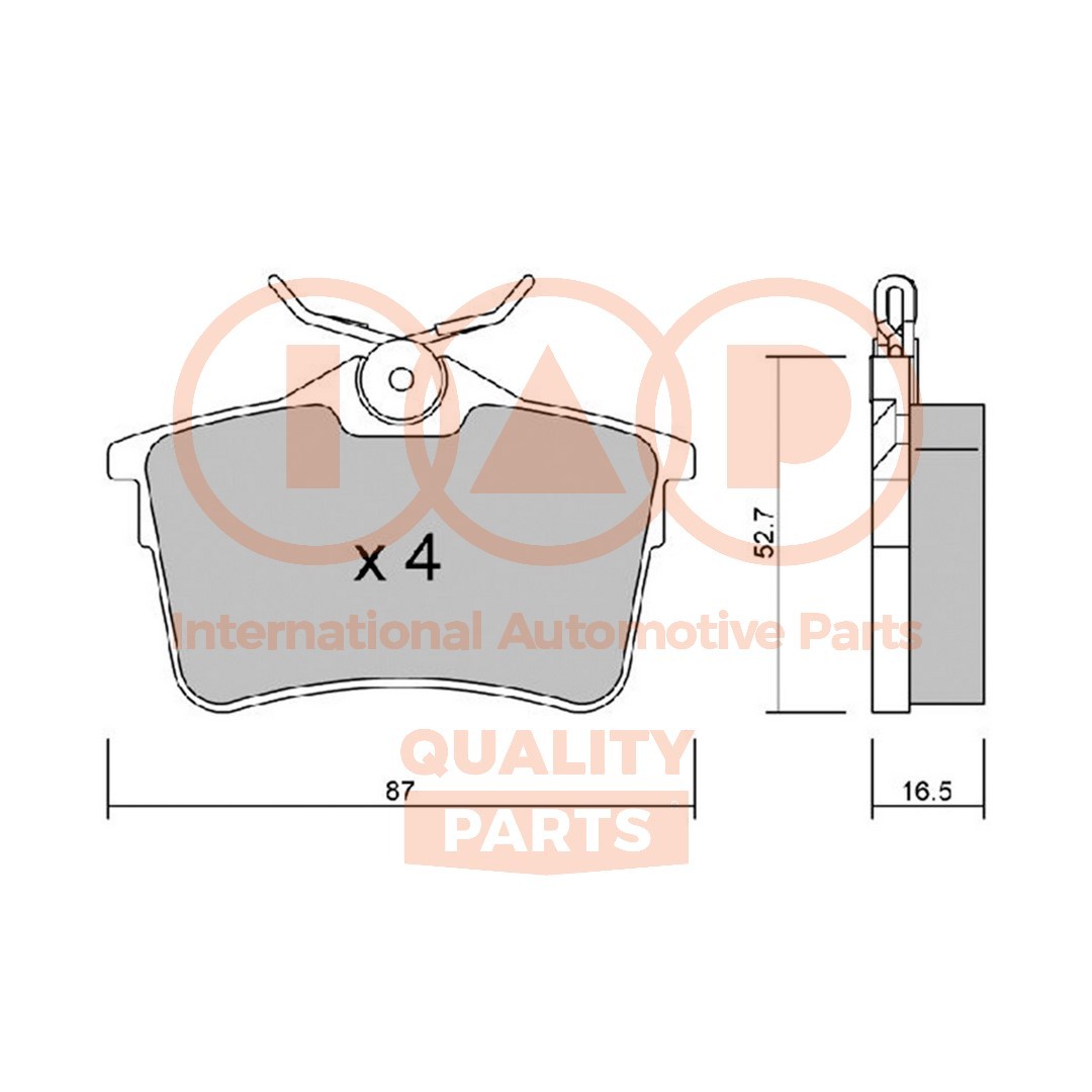 IAP QUALITY PARTS Piduriklotsid 704-52001 704-52001 Klotsid PEUGEOT 407 IAP QUALITY PARTS