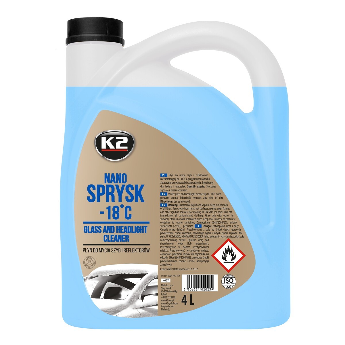 K2 Limpa-vidros inverno K627 Detergente Limpa-Vidros K2 Mercedes-Benz Classe G NANO SPRAYSK K627