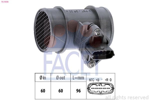 FACET Gaisa masas mērītājs 10.1038 Gaisa masas mērītājs FACET CROSSLAND X 10.1038 lēti