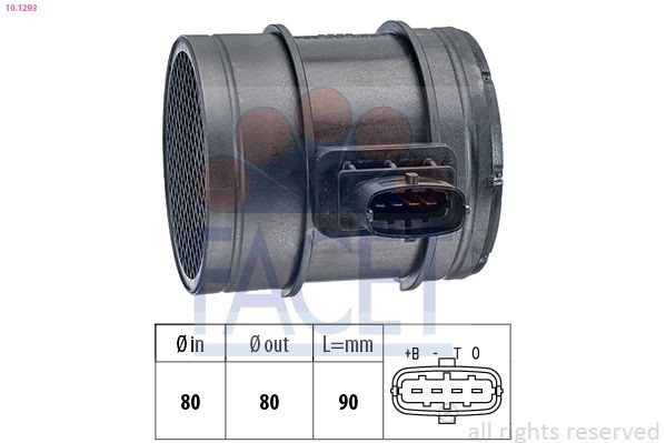 FACET Débitmètre d'air 10.1293 10.1293 Débitmètre d'air FACET VOLKSWAGEN SCIROCCO