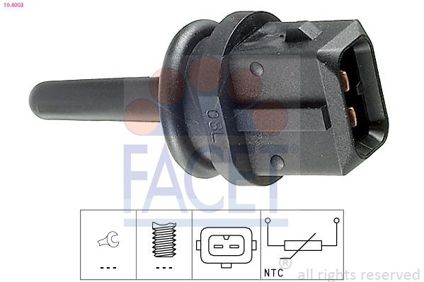 FACET Sensor, temperatura do ar de admissão 10.4003 FACET 10.4003 Sensor temperatura do ar de admissão Porsche Cayman 987 originais preço