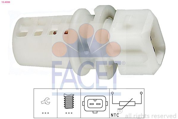 FACET Sensor, temperatura do ar de admissão 10.4009 Sensor temperatura do ar de admissão Renault DA0/1_ 10.4009 FACET