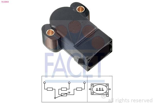 FACET Drosselklappenpotentiometer 10.5064 10.5064 Drosselklappenpotentiometer VW TIGUAN FACET kaufen