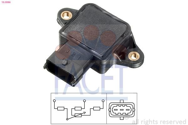 Drosselklappenpotentiometer FACET 10.5086 FACET 10.5086 Drosselklappenpotentiometer OPEL ZAFIRA 2006