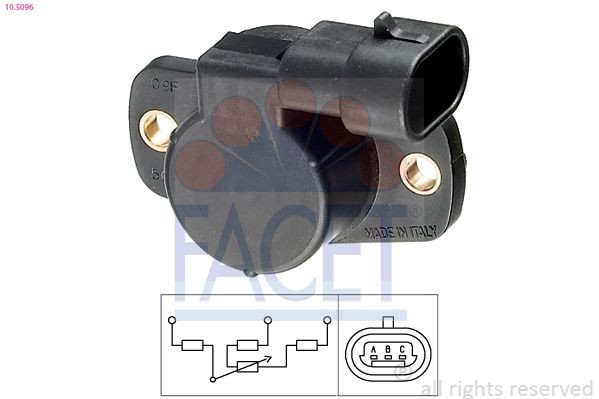 FACET Drosselklappenpotentiometer 10.5096 Drosselklappenschalter FACET TIGUAN 10.5096 günstig