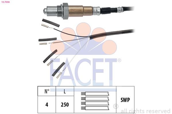 FACET Sonda lambda 10.7008 FACET 10.7008 Sonda lambda MERCEDES-BENZ Classe S prezzo