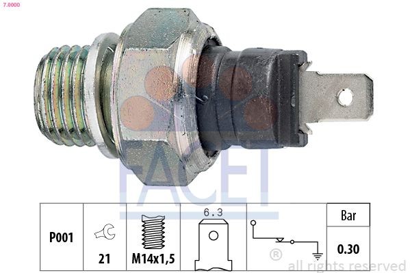 FACET Oliedruksensor 7.0000 FACET 7.0000 Oliedruksensor Lancia Beta 828 BFW aan een voordelige prijs