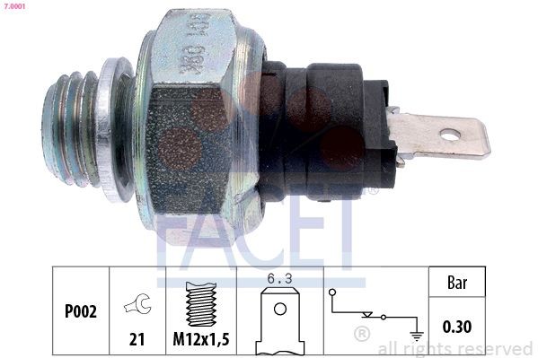 FACET Olietrykskontakt 7.0001 FACET 7.0001 Uno Hatchback (195) Olietryk sensor originale pris