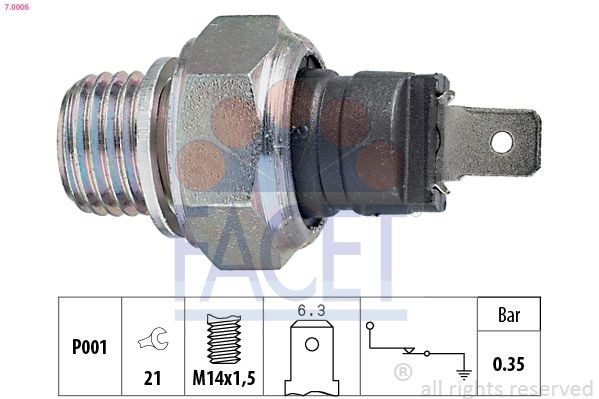 FACET Oliedruksensor 7.0006 Sensor oliedruk FACET 2CV 7.0006 goedkoop