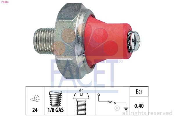 Capteur de pression d'huile FACET 7.0014 FACET 7.0014: Pressostat d'huile Subaru FORESTER 2012