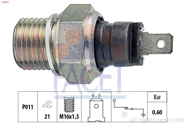 FACET Oil Pressure Switch 7.0021 FACET 7.0021 Oil Pressure Switch