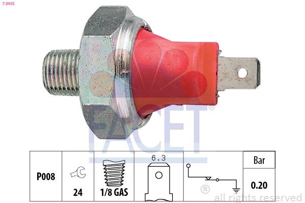 FACET Olietrykskontakt 7.0035 FACET 7.0035 Toyota Yaris NCP 15 Olietrykskontakt til en rimelig pris