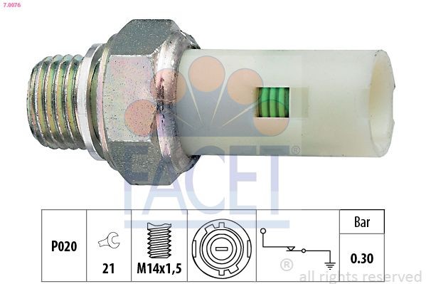 FACET Interruptor de pressão do óleo 7.0076 preço Conector de pressão de óleo motor Renault DA0/1_ 7.0076 FACET