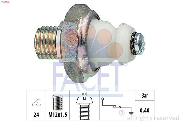 FACET Interruttore di pressione olio 7.0098 FACET 7.0098 Interruttore a pressione olio Mercedes Sprinter 906 Camion pianale prezzo
