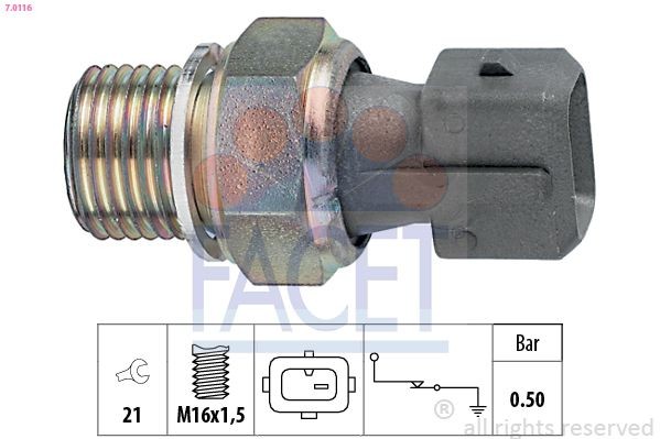 FACET Interruptor de pressão do óleo 7.0116 FACET 7.0116 Sensor pressão do óleo Peugeot Partner Tepee preço