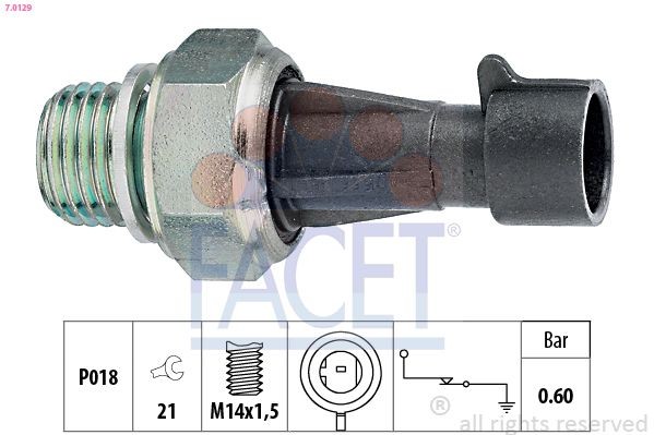 FACET Capteur de pression d'huile 7.0129 FACET 7.0129 Pressostat d'huile Iveco Daily V Сamion à Plateau à un prix avantageux