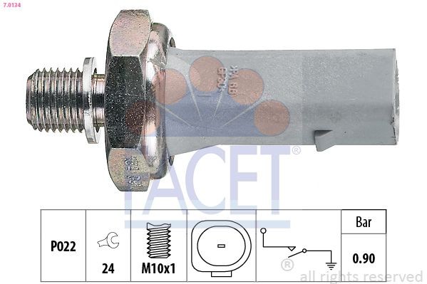 Öldruckschalter FACET 7.0134 FACET 7.0134 PORSCHE CAYENNE 2008 Öldrucksensor